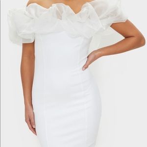 Petite Organza Ruffle Bodycon Dress - 2